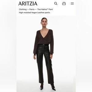 Wilfred Black Leather Pants size 4